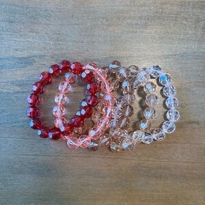 ⚡️3/$20 Set of Red and Pink Beaded Bracelet